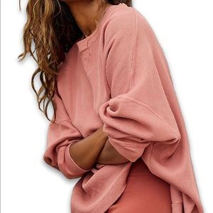 Free People Early Night Thermal- Dusty Rose